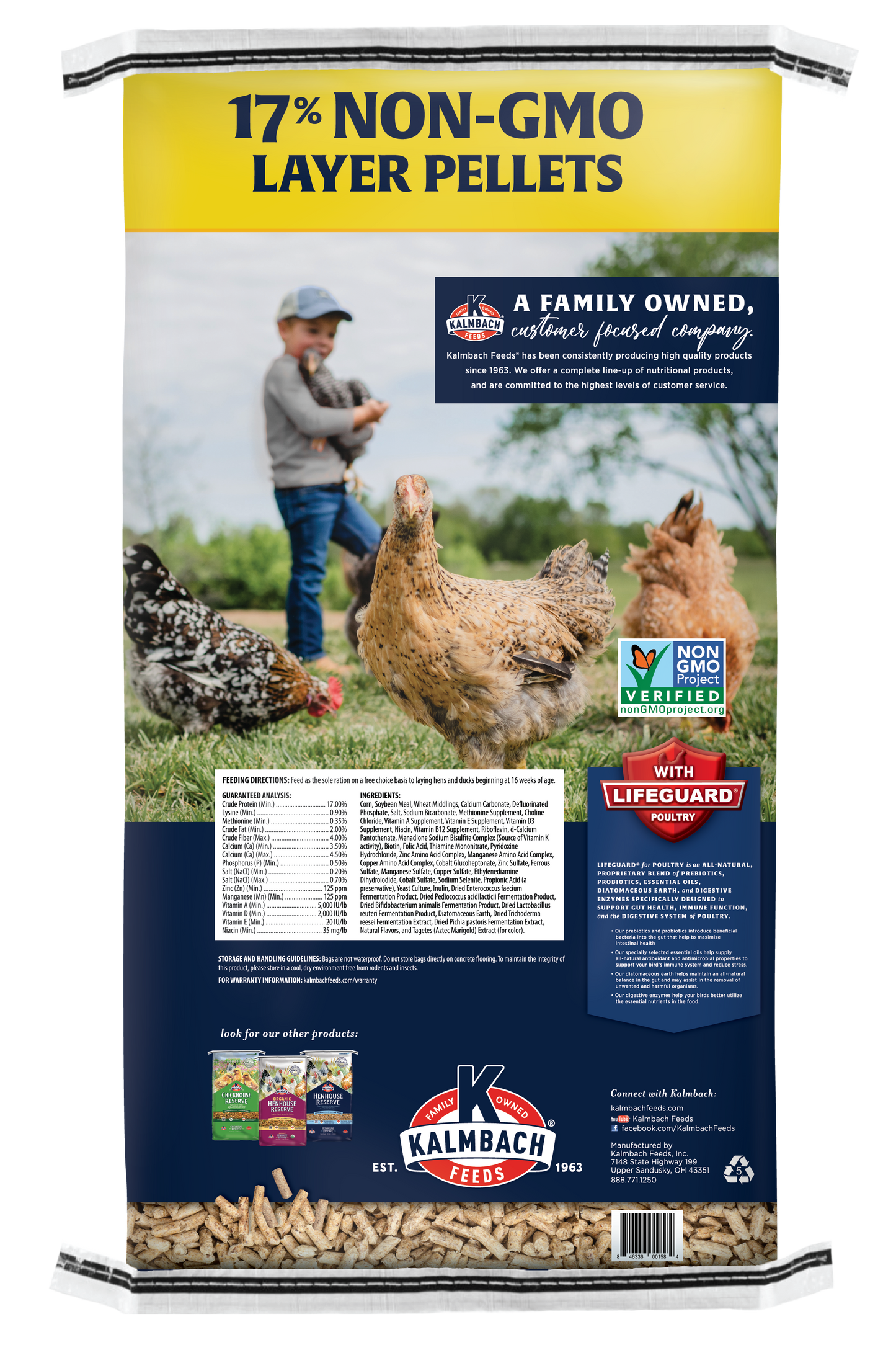 Kalmbach 17% Layer Pellets (Non-GMO) 50 lb