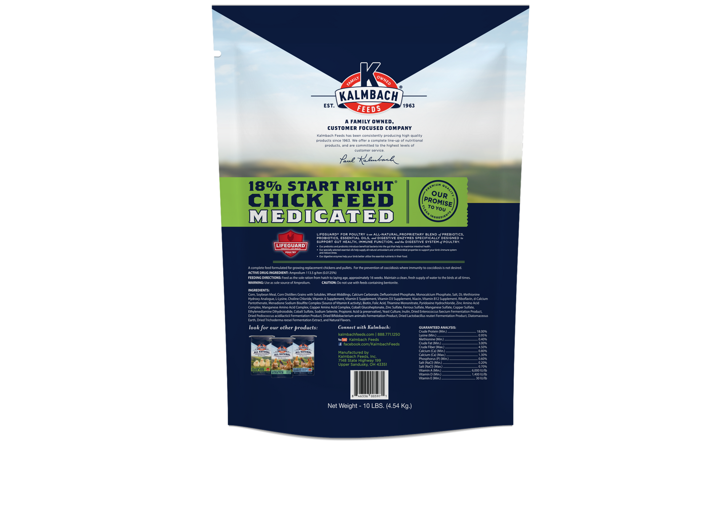 Kalmbach 18% Start Right® Chick Feed (Medicated) 10 lb