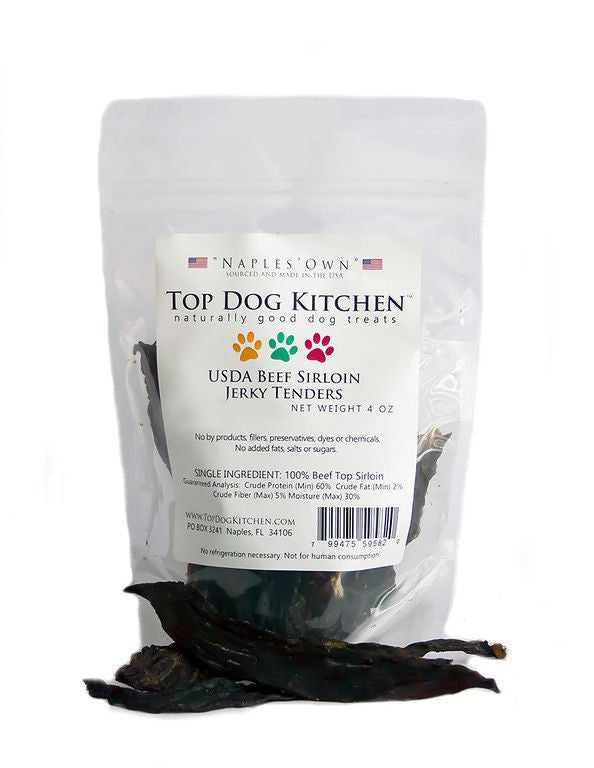 Top Dog Kitch 100% USDA Beef Sirloin Jerky Tenders 4oz