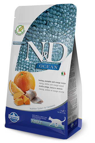 Farmina: N&D Ocean - Herring, Pumpkin & Orange Recipe 3.3lb Bag Cat Food