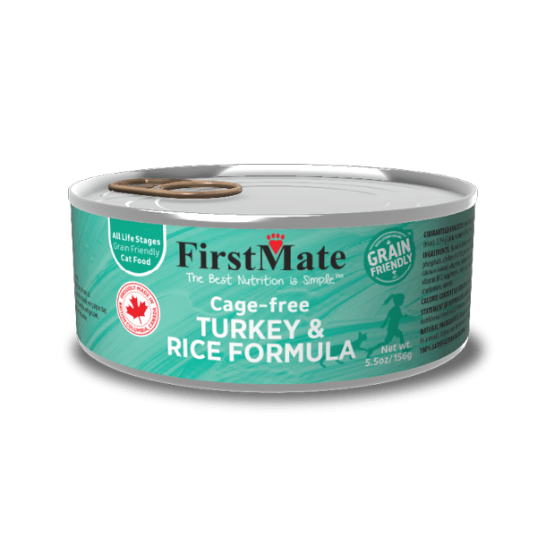 FirstMate: Cage-Free Turkey with Rice Cat Food Can 5.5oz