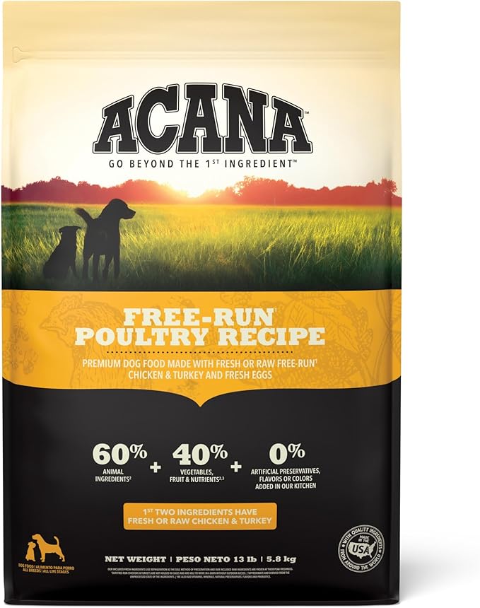 Acana: Free-Run Poultry Recipe Made with Chicken, Turkey, and Fresh Eggs 13lb Bag