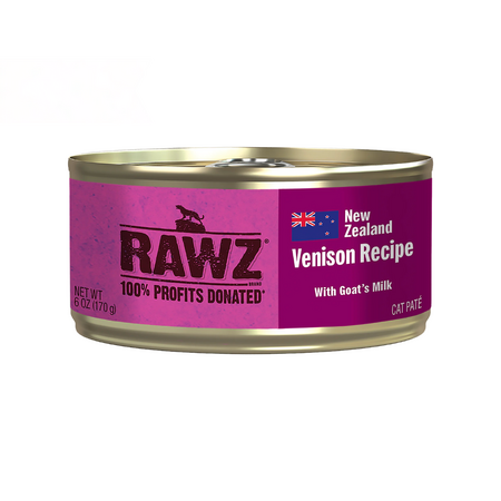 Rawz: 94% Venison with Goat's Milk Pate Cat Food Can