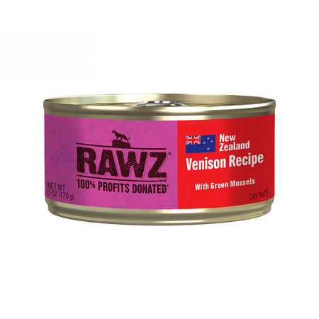 Rawz: 94% Venison with Green Mussel's Pate Cat Food Can