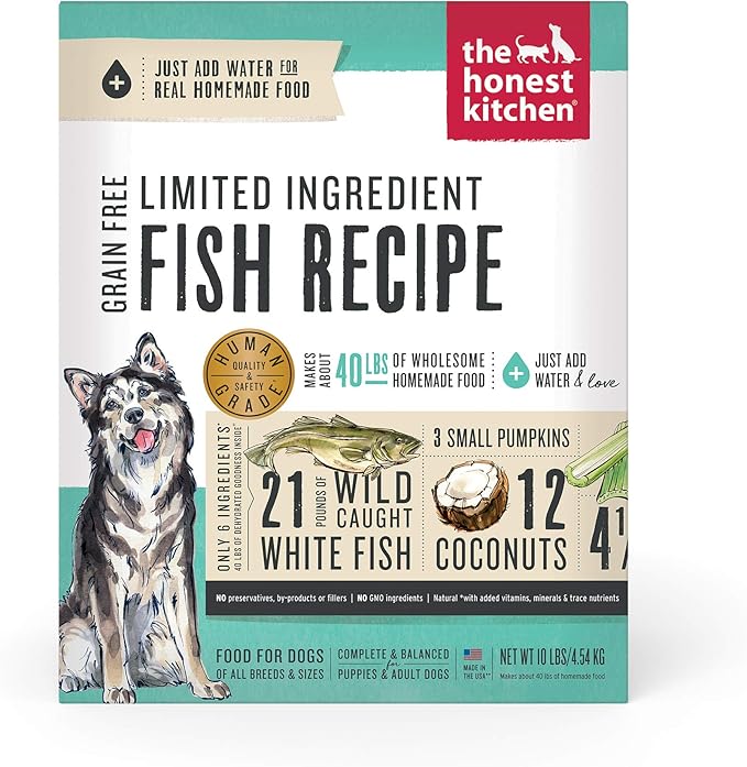 The Honest Kitchen: Grain Free Limited Ingredient Fish Recipe 10lb Box