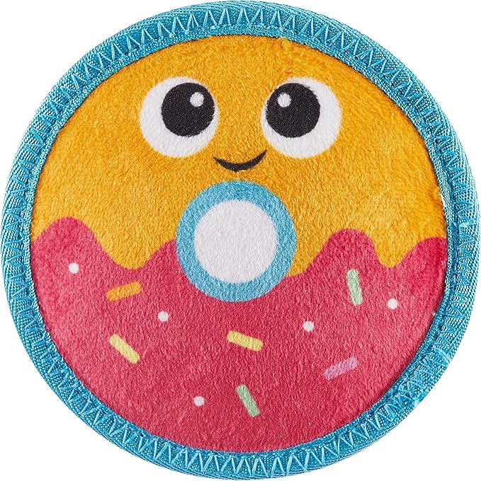 Outward Hound Tough Skinz Durable Squeaky Dog Toy with Two Tough Layers, Donut, Multicolor, Small