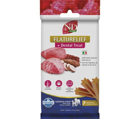 Farmina N&d Quinoa, Flaturelief, Dental Treats For Dogs, Medium/maxi 3.5 oz