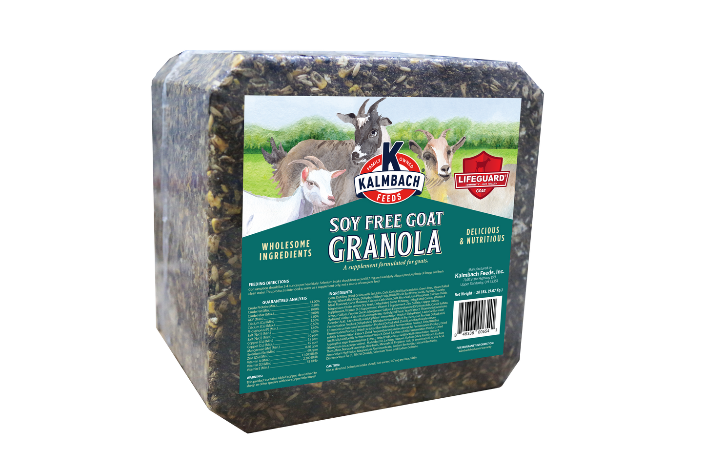 Kalmbach Soy-Free Goat Granola Block 20 lb