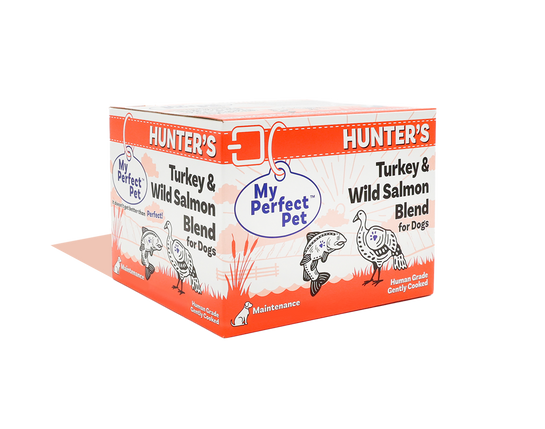 My Perfect Pet: Hunter's Turkey & Wild Salmon- for Dogs 4lb Box with 8 Individual Wrapped Bars