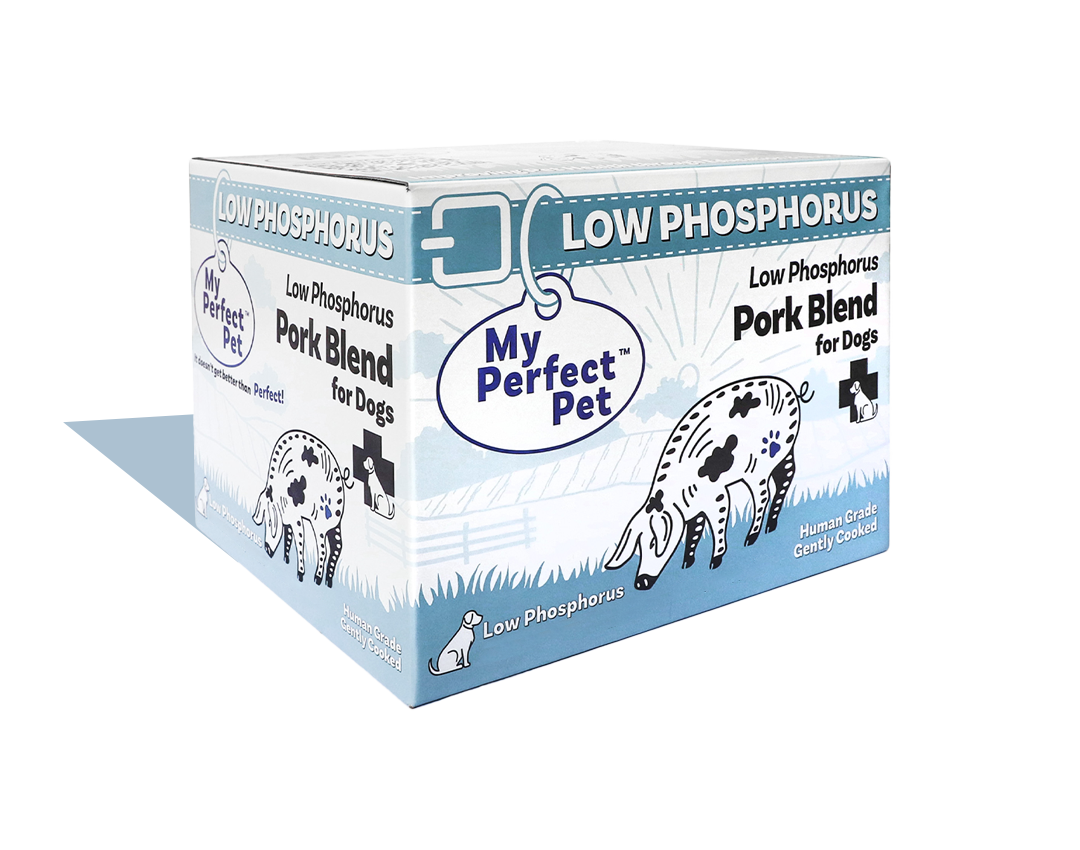 My Perfect Pet: Low Phosphorus Pork- for Dogs 3lb Box with 12 Individual Wrapped Bars