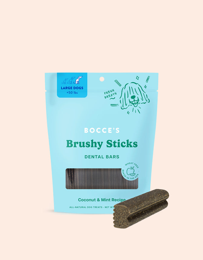 Bocce's: Brushy Sticks Dental Bars Coconut & Mint Flavor