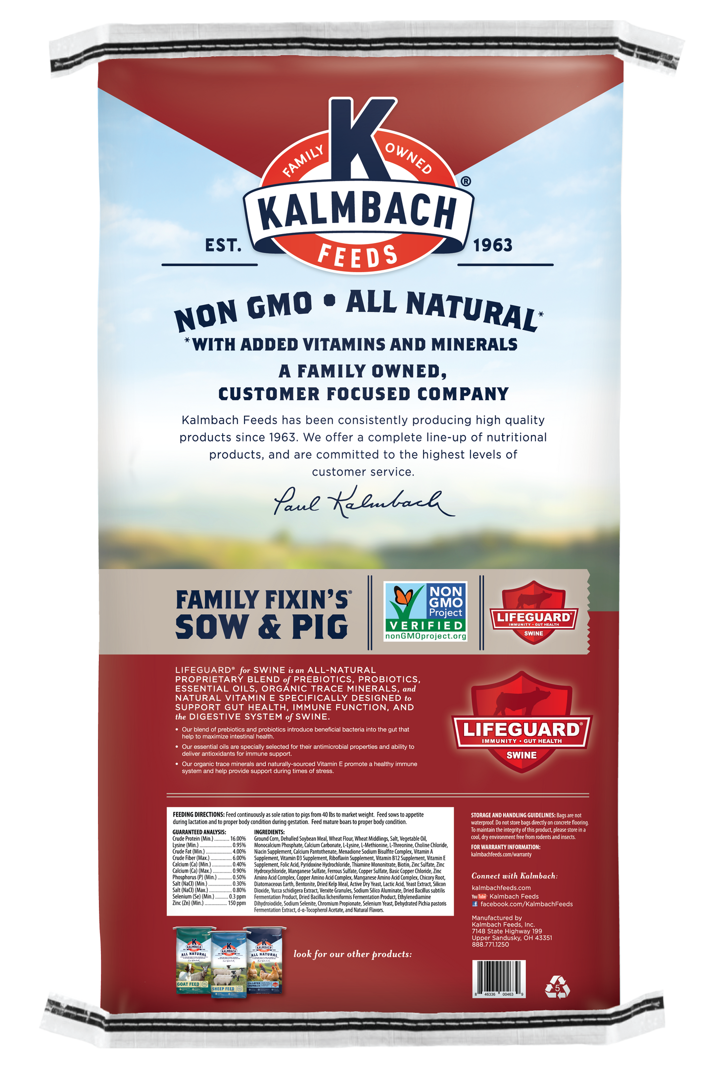 Kalmbach Family Fixin’s® Sow & Pig (Non-GMO) 50 lb