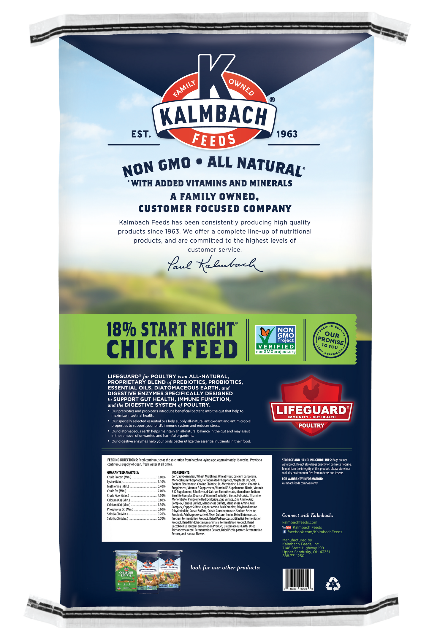 Kalmbach 18% Start Right® Chick Feed (Non-GMO) 50 lb