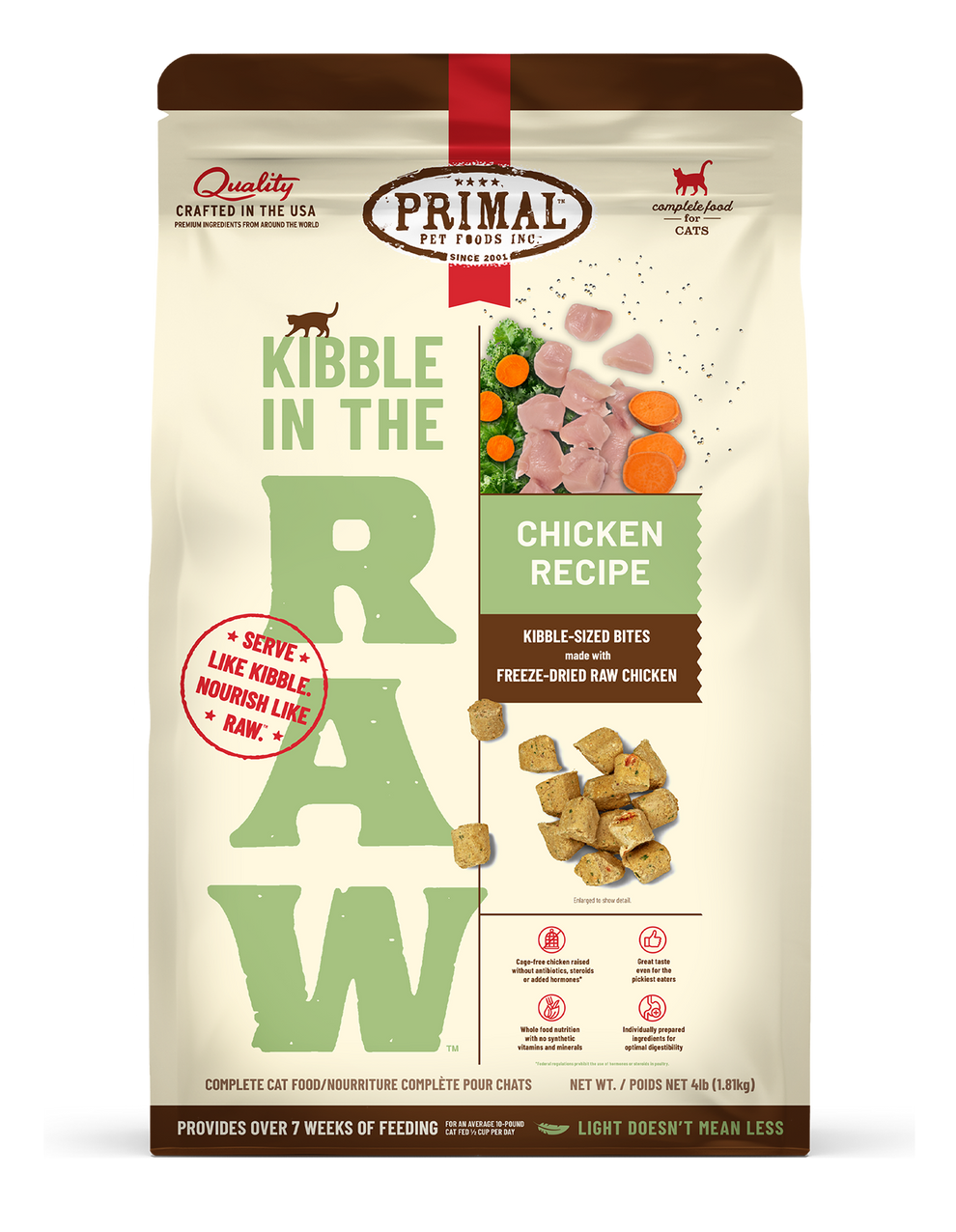 Primal Dry - Kibble in the Raw - Chicken Cat Food