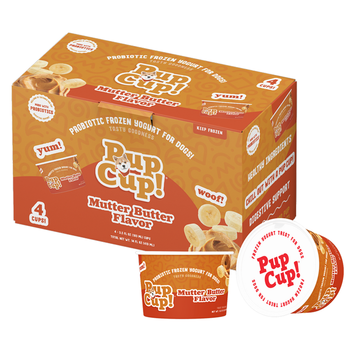 Pup Cup: Probiotic Frozen Yogurt for Dogs - Bacon Cheesecake Flavor 3.5oz Cup