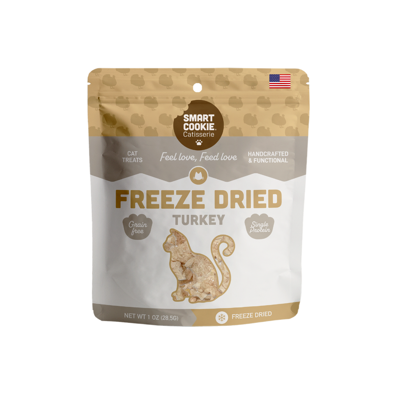 Smart Cookie: Freeze Dried Turkey Cat Treats 1oz Pouch