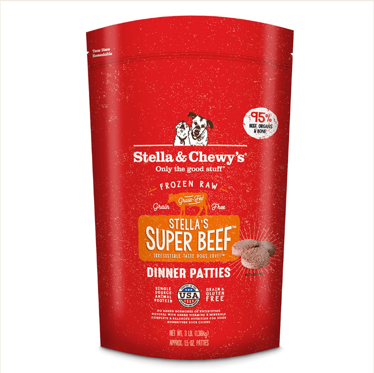 Stella & Chewy's Super Beef Frozen Raw Dinner Patties 6 lb
