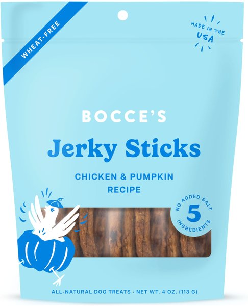 Bocce's: Jerky Sticks - Chicken & Pumpkin Recipe 4oz Bag