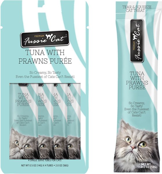 Fussie Cat Tuna With Prawns Puree 4 single Tubes for Cats