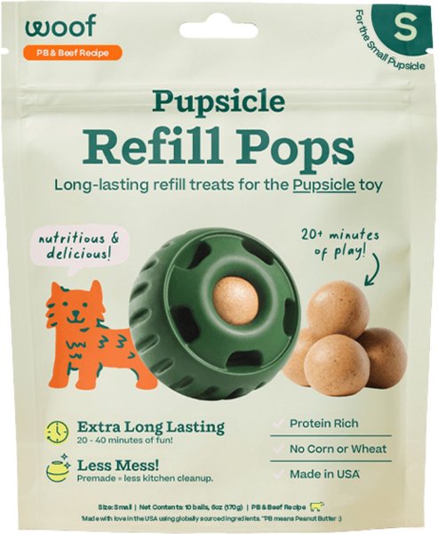 Woof Pupsicle Refill Pops PB & Beef Small
