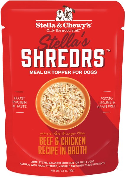 Stella & Chewy's: Stella's Shredrs - Beef and Chicken Recipe in Broth 2.8oz Pouch