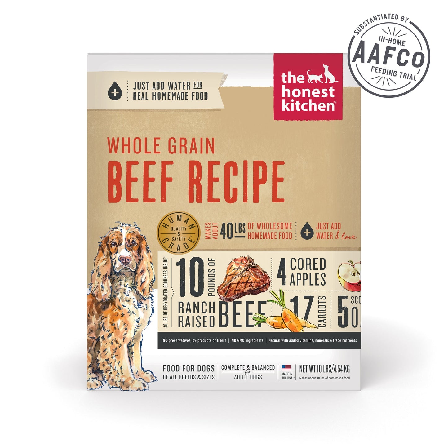 The Honest Kitchen: Whole Grain Beef Recipe 10lb Box