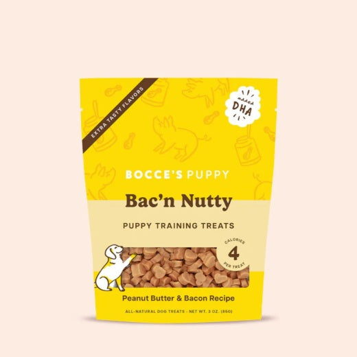 Bocce's Dog Treat Training Bites Puppy Bac N' Nutty 3 oz