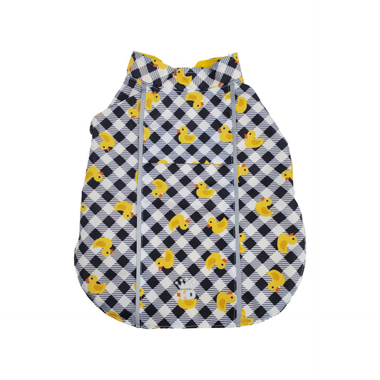 Barker's Bowtique Ducks-Plaid Hoodless Raincoat