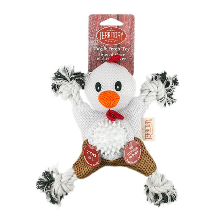Territory Dog Toy 2 In 1 Farm Friend Chicken 10"