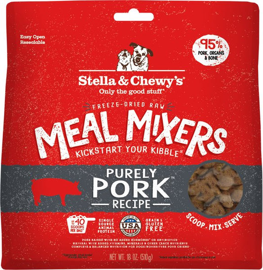 Stella & Chewy's: Freeze- Dried Raw Meal Mixers - Purely Pork Recipe 18oz Bag