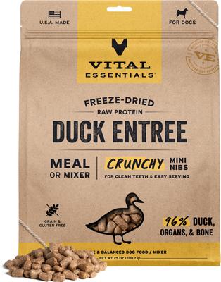 Vital Essentials Duck Mini Nibs 25oz Freeze Dried Food Dog