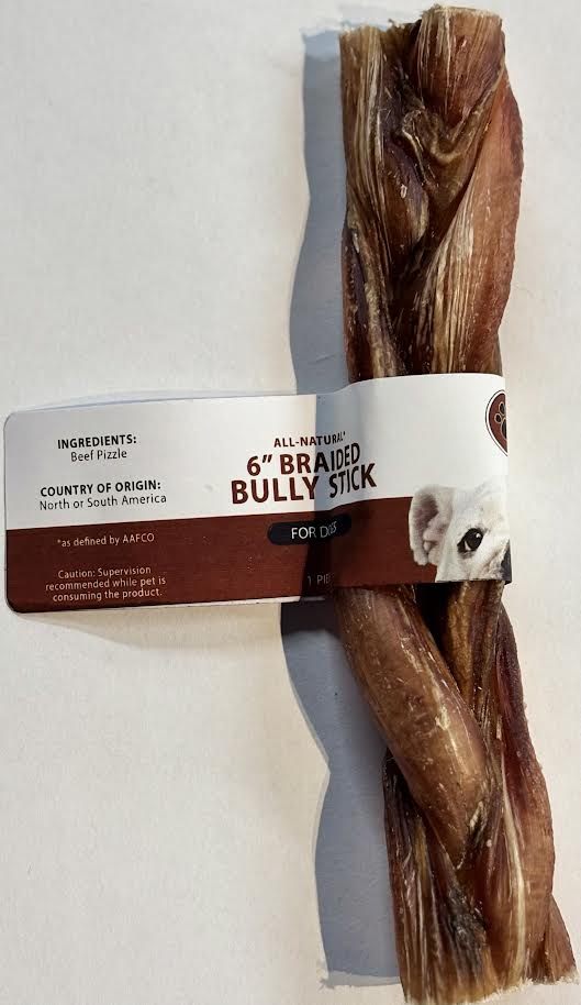 Pawradise: 6" Braided Bully Stick