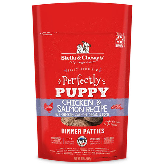 Stella & Chewy's: Freeze-Dried Dinner Patties - Perfectly Puppy: Chicken and Salmon Recipe 14oz Bag