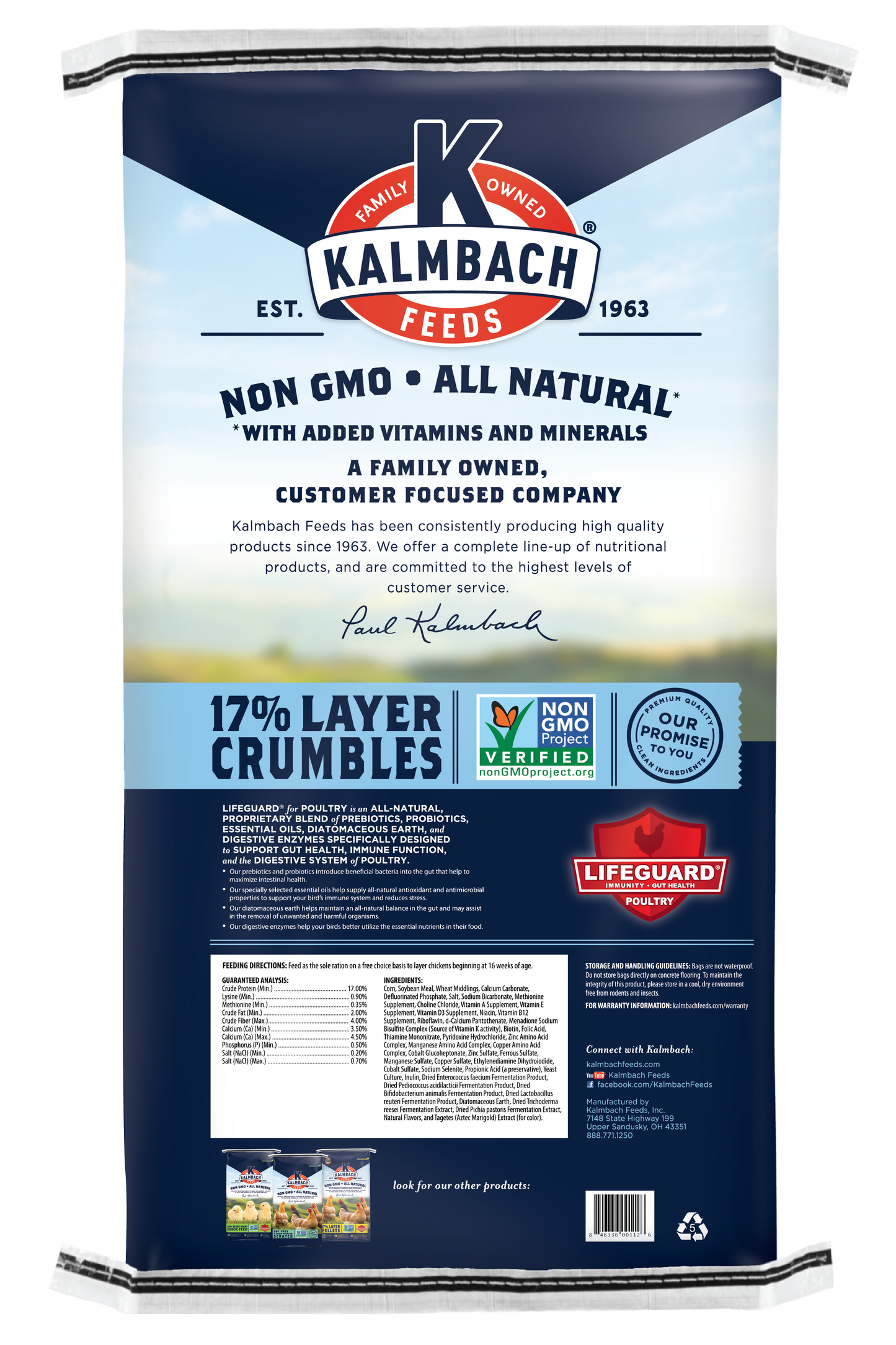 Kalmbach 17% Layer Crumble (Non-GMO) 50 lb