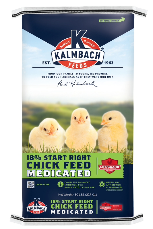 Kalmbach 18% Start Right® Chick Feed (Medicated) 50 lb