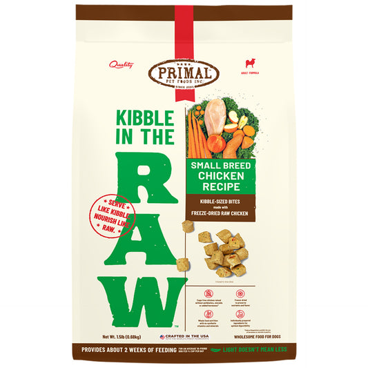 Primal Pet Foods Canine Small Breed Kibble in the Raw Dog Food, Chicken Recipe