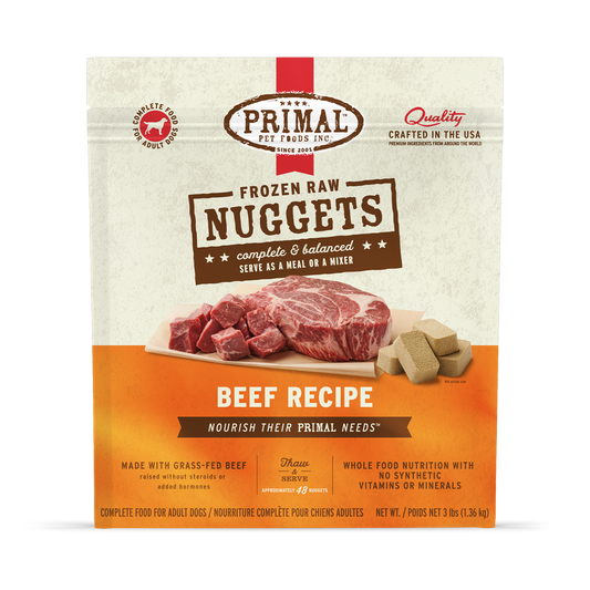 Primal Canine Frozen Raw Nuggets Beef 3 lb