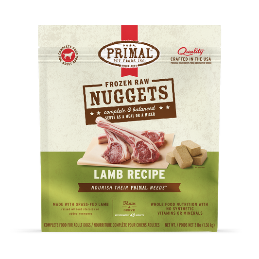 Primal Canine Frozen Raw Nuggets Lamb Recipe 3 lb