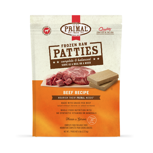 Primal Canine Frozen Raw Patties Beef 6 lb