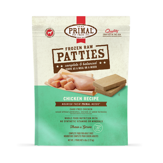 Primal Canine Frozen Raw Patties Chicken 6 lb