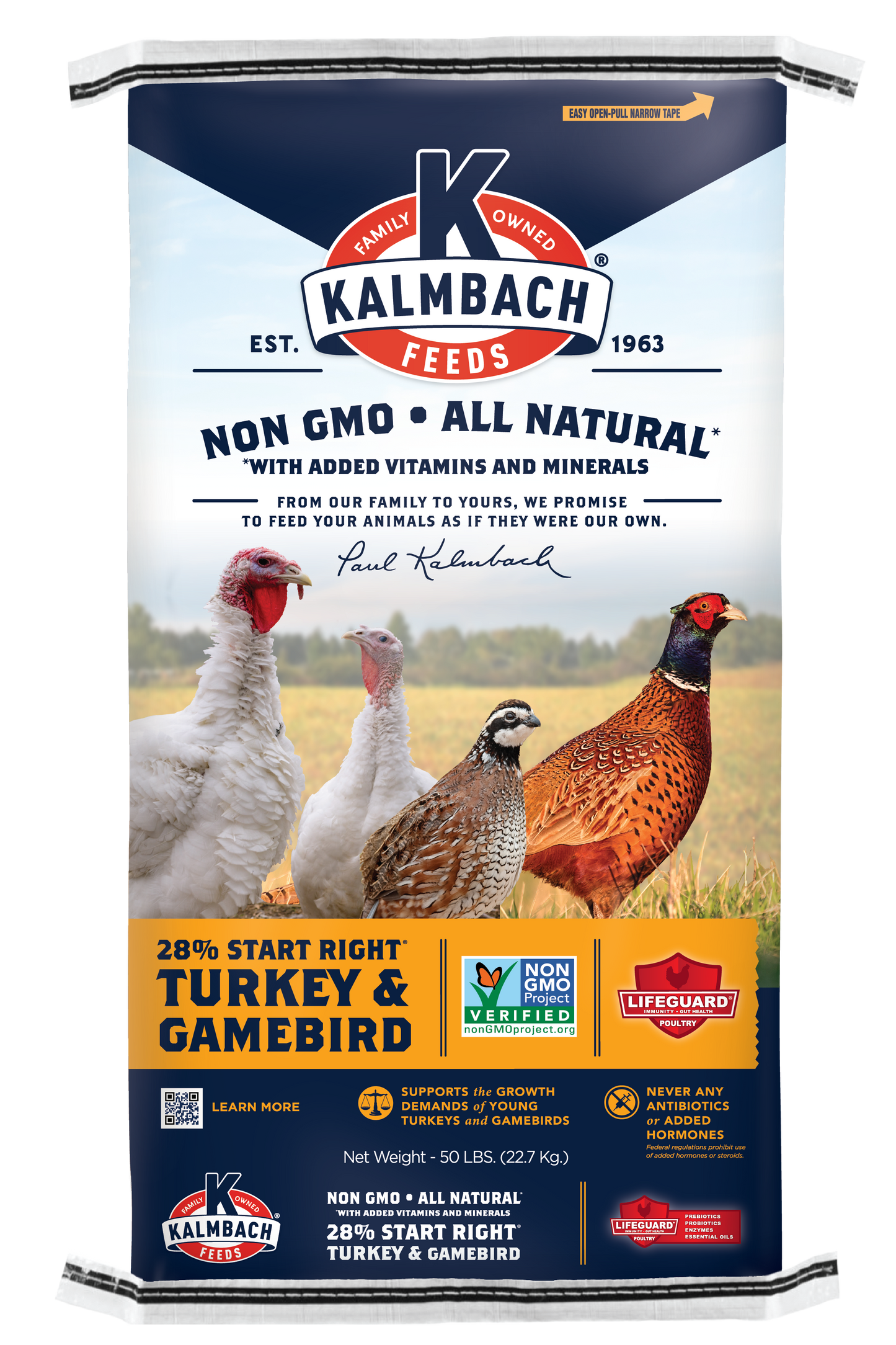 Kalmbach 28% Non-GMO Start Right™ Turkey & Gamebird 50 lb
