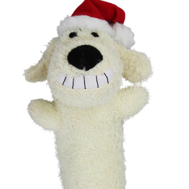 Multipet Loofa Dog Santa 6"