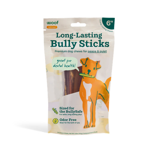 Woof:  Bully Safe Chews Bully Stick 6 in 5 Pack