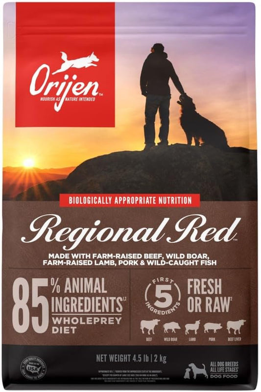 Orijen: Regional Red Made with Beef, Wild Boar, Lamb, Pork, and Fish 4.5lb Bag
