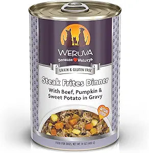 Weruva Steak Frites Dinner With Beef , Pumkin & Sweet potato in Gravy