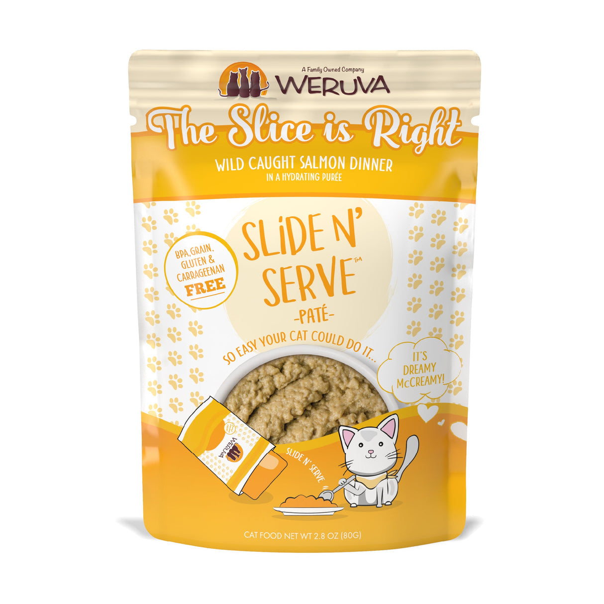 Weruva: Slide N' Serve Paté The Slice is Right Wild Caught Salmon Dinner 2.8oz Pouch