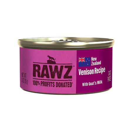 Rawz: 94% Venison with Goat's Milk Pate Cat Food Can
