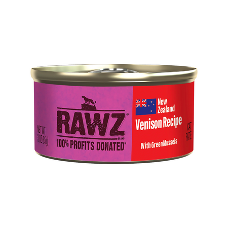 Rawz: 94% Venison with Green Mussel's Pate Cat Food Can