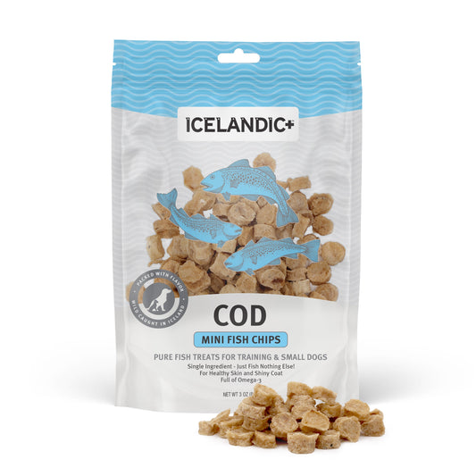 Icelandic Cod Chips Mini Bites for Training 2.5oz Bag