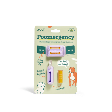Woof Dog Waste Poomergency Poop Bag Green